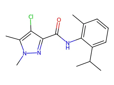 4-chloro-1,5-dimethyl-N-(2-methyl-6-propan-2-ylphenyl)pyrazole-3-carboxamide structure