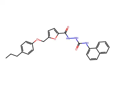 1-Naphthalen-1-yl-3-[[5-[(4-propylphenoxy)methyl]furan-2-carbonyl]amino]urea structure