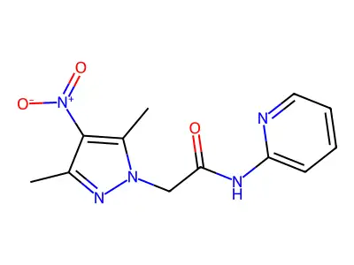 2-(3,5-dimethyl-4-nitropyrazol-1-yl)-N-pyridin-2-ylacetamide structure