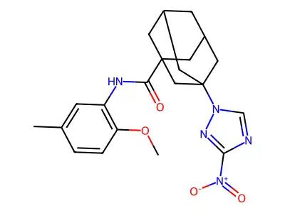 N-(2-methoxy-5-methylphenyl)-3-(3-nitro-1,2,4-triazol-1-yl)adamantane-1-carboxamide structure