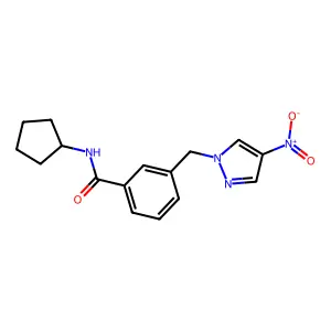 N-cyclopentyl-3-({4-nitro-1H-pyrazol-1-yl}methyl)benzamide structure