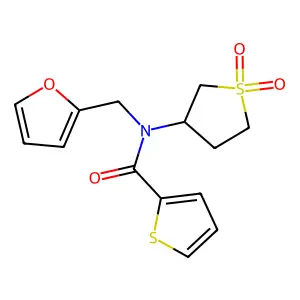 N-(1,1-dioxidotetrahydrothiophen-3-yl)-N-(furan-2-ylmethyl)thiophene-2-carboxamide structure