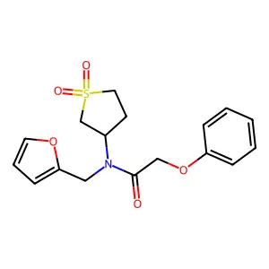 N-(1,1-dioxidotetrahydrothiophen-3-yl)-N-(furan-2-ylmethyl)-2-phenoxyacetamide structure