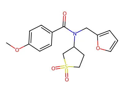 N-(1,1-dioxidotetrahydrothiophen-3-yl)-N-(furan-2-ylmethyl)-4-methoxybenzamide structure