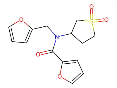 N-(1,1-dioxidotetrahydrothiophen-3-yl)-N-(furan-2-ylmethyl)furan-2-carboxamide structure