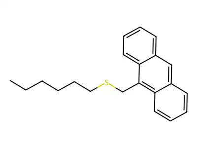 Anthracene, 9-[(hexylthio)methyl]- structure