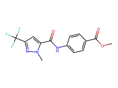 methyl 4-({[1-methyl-3-(trifluoromethyl)-1H-pyrazol-5-yl]carbonyl}amino)benzoate structure