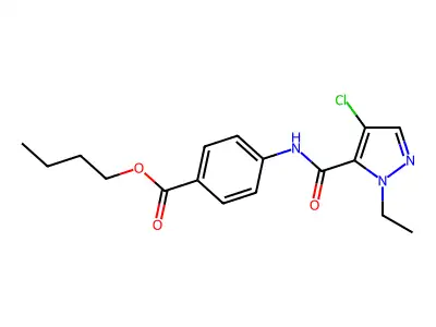 butyl 4-{[(4-chloro-1-ethyl-1H-pyrazol-5-yl)carbonyl]amino}benzoate structure