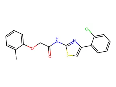 N-[4-(2-chlorophenyl)-1,3-thiazol-2-yl]-2-(2-methylphenoxy)acetamide structure