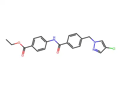Ethyl 4-[[4-[(4-chloropyrazol-1-yl)methyl]benzoyl]amino]benzoate structure