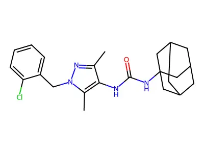 N-(1-adamantyl)-N'-[1-(2-chlorobenzyl)-3,5-dimethyl-1H-pyrazol-4-yl]urea structure