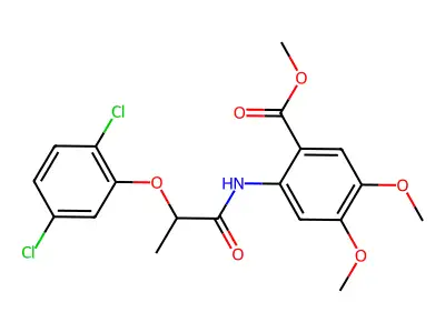 Methyl 2-{[2-(2,5-dichlorophenoxy)propanoyl]amino}-4,5-dimethoxybenzoate structure