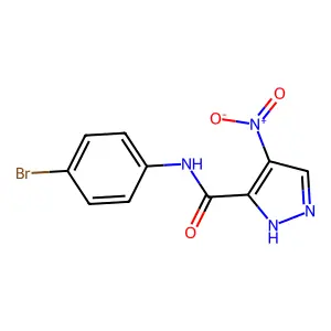 N-(4-bromophenyl)-4-nitro-1H-pyrazole-3-carboxamide structure