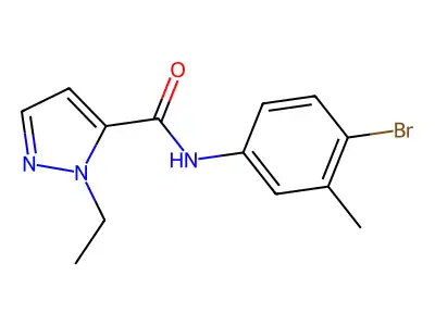 N-(4-bromo-3-methylphenyl)-1-ethyl-1H-pyrazole-5-carboxamide structure