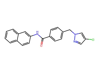 4-[(4-chloropyrazol-1-yl)methyl]-N-naphthalen-2-ylbenzamide structure