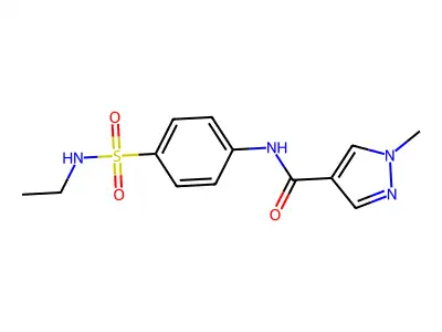 N-[4-(ethylsulfamoyl)phenyl]-1-methylpyrazole-4-carboxamide structure