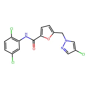 5-[(4-chloropyrazol-1-yl)methyl]-N-(2,5-dichlorophenyl)furan-2-carboxamide structure