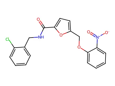 N-[(2-chlorophenyl)methyl]-5-[(2-nitrophenoxy)methyl]furan-2-carboxamide structure