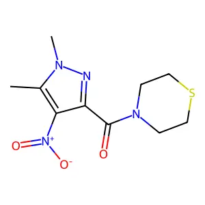 4-({4-nitro-1,5-dimethyl-1H-pyrazol-3-yl}carbonyl)thiomorpholine structure