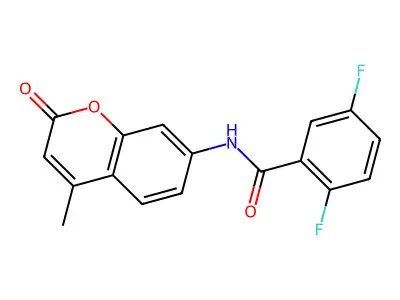 2,5-difluoro-N-(4-methyl-2-oxo-2H-chromen-7-yl)benzamide structure