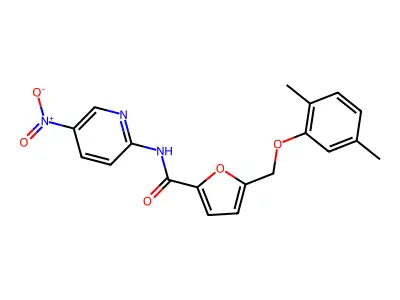 5-[(2,5-dimethylphenoxy)methyl]-N-(5-nitropyridin-2-yl)furan-2-carboxamide structure