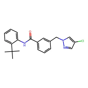 N-(2-tert-butylphenyl)-3-[(4-chloropyrazol-1-yl)methyl]benzamide structure