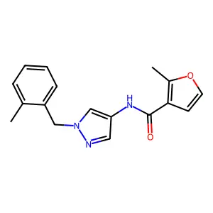 2-methyl-N-[1-(2-methylbenzyl)-1H-pyrazol-4-yl]-3-furamide structure