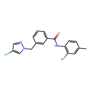 N-(2-bromo-4-methylphenyl)-3-[(4-chloro-1H-pyrazol-1-yl)methyl]benzamide structure