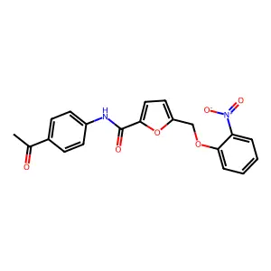 N-(4-acetylphenyl)-5-({2-nitrophenoxy}methyl)-2-furamide structure