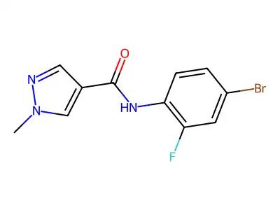 N-(4-bromo-2-fluorophenyl)-1-methyl-1H-pyrazole-4-carboxamide structure