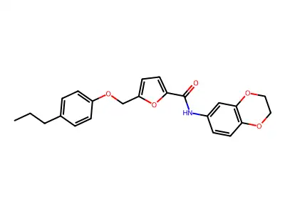 N-(2,3-dihydro-1,4-benzodioxin-6-yl)-5-[(4-propylphenoxy)methyl]furan-2-carboxamide structure