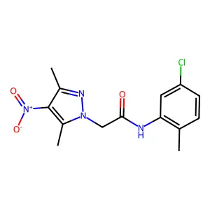 N-(5-chloro-2-methylphenyl)-2-(3,5-dimethyl-4-nitropyrazol-1-yl)acetamide structure