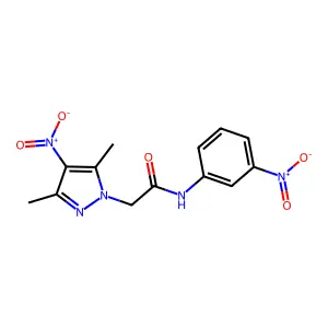 2-(3,5-dimethyl-4-nitropyrazol-1-yl)-N-(3-nitrophenyl)acetamide structure