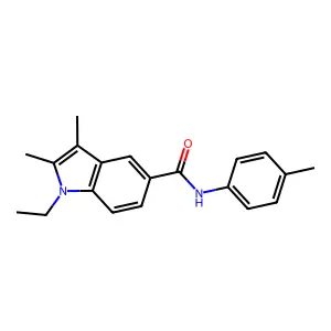 1-ethyl-2,3-dimethyl-N-(4-methylphenyl)indole-5-carboxamide structure