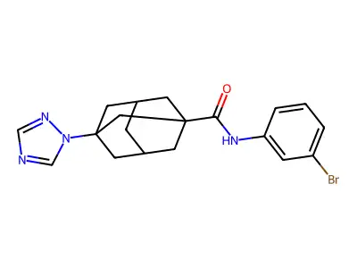 N-(3-bromophenyl)-3-(1,2,4-triazol-1-yl)adamantane-1-carboxamide structure