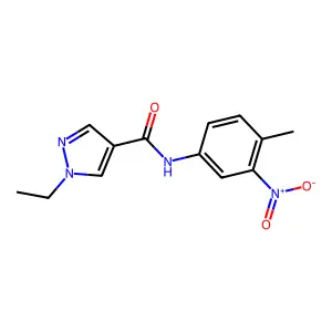 1-ethyl-N-{3-nitro-4-methylphenyl}-1H-pyrazole-4-carboxamide structure