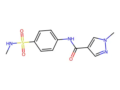 1-methyl-N-[4-(methylsulfamoyl)phenyl]pyrazole-4-carboxamide structure