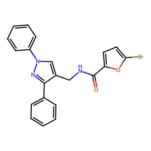5-bromo-N-[(1,3-diphenylpyrazol-4-yl)methyl]furan-2-carboxamide structure