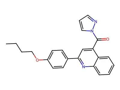 [2-(4-Butoxyphenyl)quinolin-4-yl]-pyrazol-1-ylmethanone structure