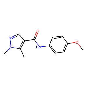 N-(4-methoxyphenyl)-1,5-dimethyl-1H-pyrazole-4-carboxamide structure