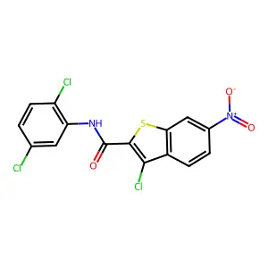 3-chloro-N-(2,5-dichlorophenyl)-6-nitro-1-benzothiophene-2-carboxamide structure