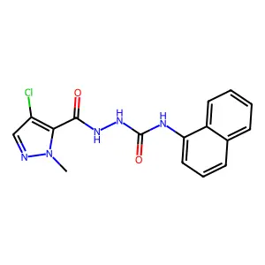 1-[(4-Chloro-2-methylpyrazole-3-carbonyl)amino]-3-naphthalen-1-ylurea structure