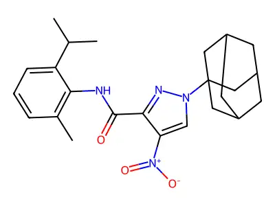 1-(1-adamantyl)-N-(2-methyl-6-propan-2-ylphenyl)-4-nitropyrazole-3-carboxamide structure