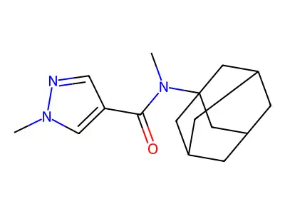 N-(1-adamantyl)-N,1-dimethylpyrazole-4-carboxamide structure