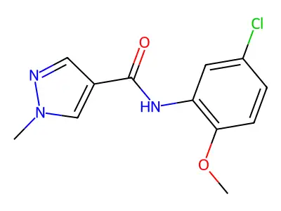 N-(5-chloro-2-methoxyphenyl)-1-methylpyrazole-4-carboxamide structure