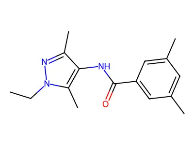 N-(1-ethyl-3,5-dimethyl-1H-pyrazol-4-yl)-3,5-dimethylbenzamide structure