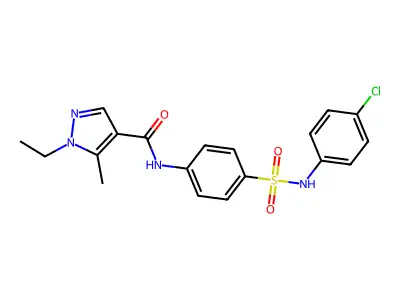 N-[4-[(4-chlorophenyl)sulfamoyl]phenyl]-1-ethyl-5-methylpyrazole-4-carboxamide structure