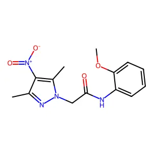 2-(3,5-dimethyl-4-nitropyrazol-1-yl)-N-(2-methoxyphenyl)acetamide structure