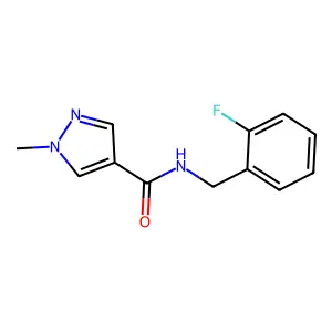 N-(2-fluorobenzyl)-1-methyl-1H-pyrazole-4-carboxamide structure