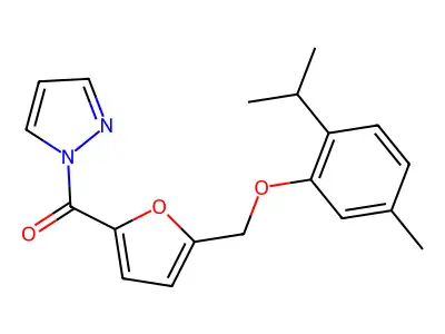 [5-[(5-Methyl-2-propan-2-ylphenoxy)methyl]furan-2-yl]-pyrazol-1-ylmethanone structure